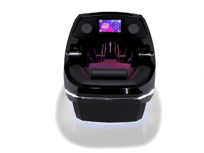 Cyclette InfraStar aperta, vista frontale con monitor