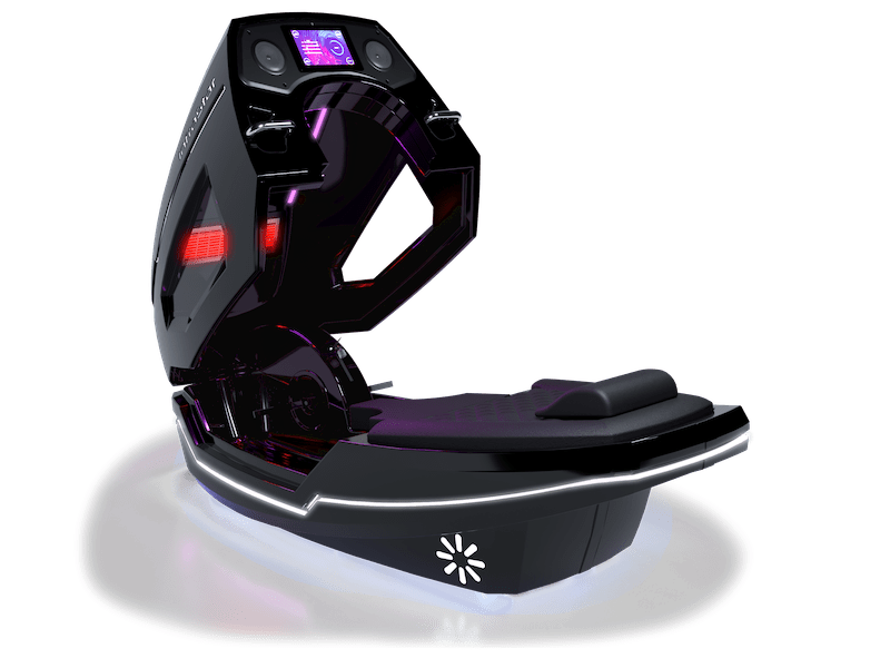 Cyclette InfraStar aperta con capsula sollevata