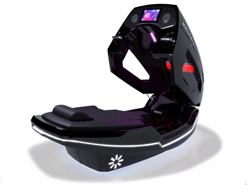 Cyclette InfraStar aperta con capsula sollevata