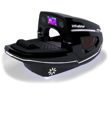 Cyclette InfraStar nera chiusa con striscia LED bianca