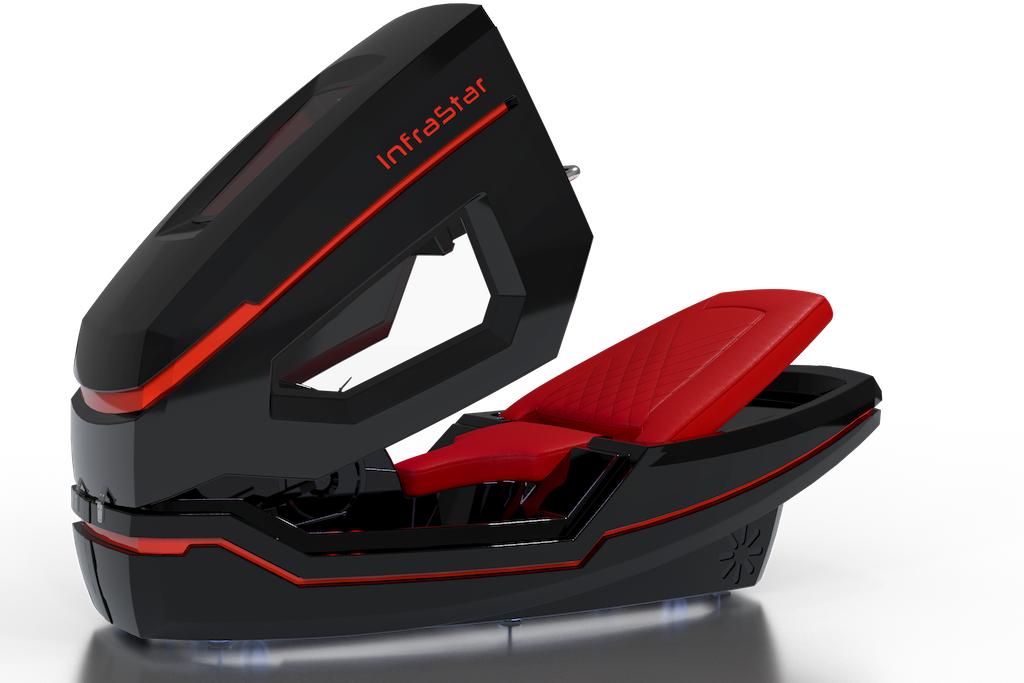 Cyclette InfraStar aperta con seduta rossa