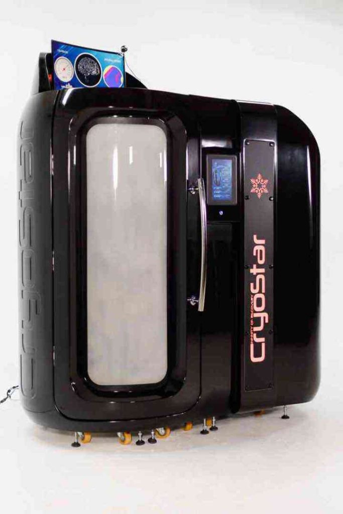 Camera crioterapica CryoStar nera con porta in vetro