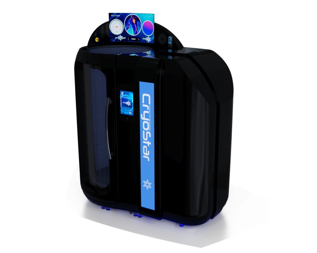 Camera crioterapica ad azoto Antarctica nera con monitor