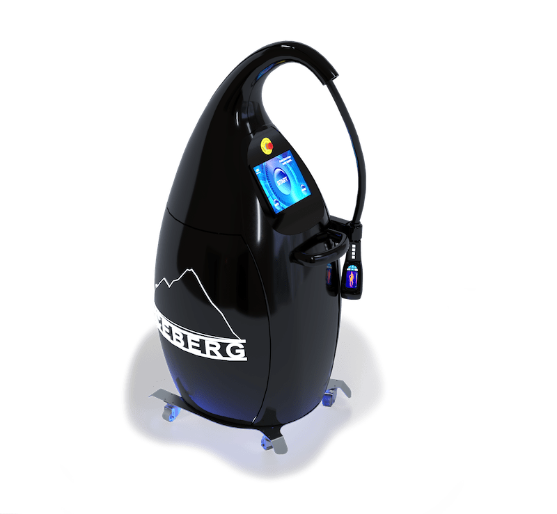 Iceberg 50L nero con braccio flessibile, vista laterale