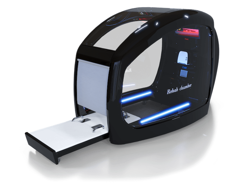 Capsula HotCRYO nera con pedana estratta