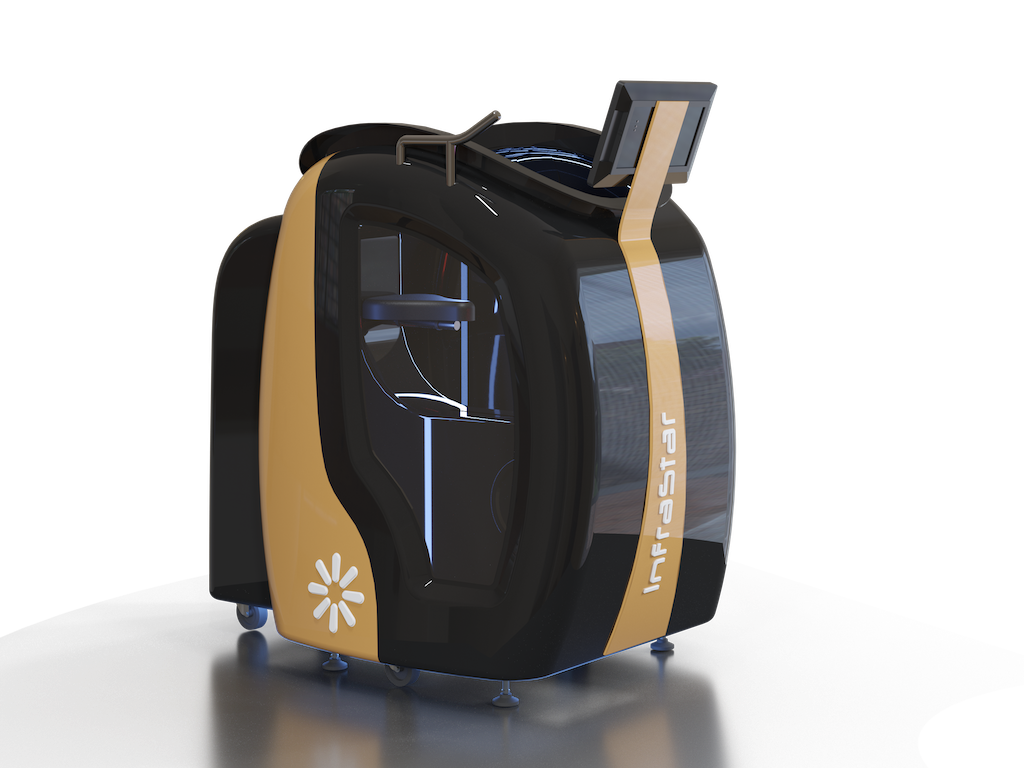 Cyclette InfraStar Sole con dettagli dorati e monitor