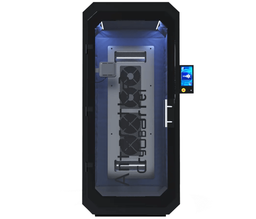 Interno della camera Antarctica CryoBarrel con ventole di raffreddamento