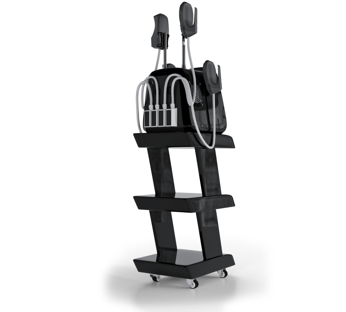 Silhouette Shaper EMS su carrello con quattro applicatori