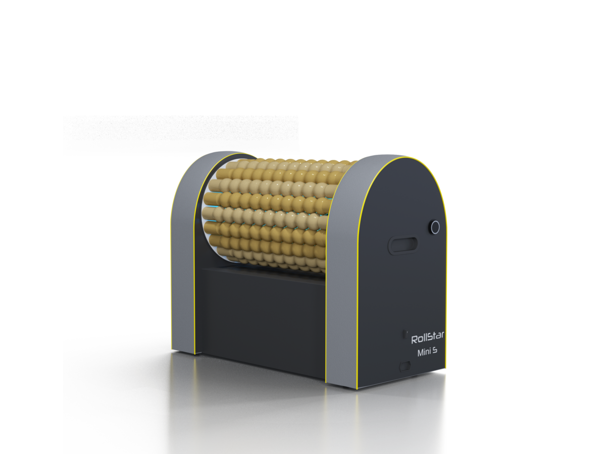 RollStar Mini S nero e grigio con rullo in legno