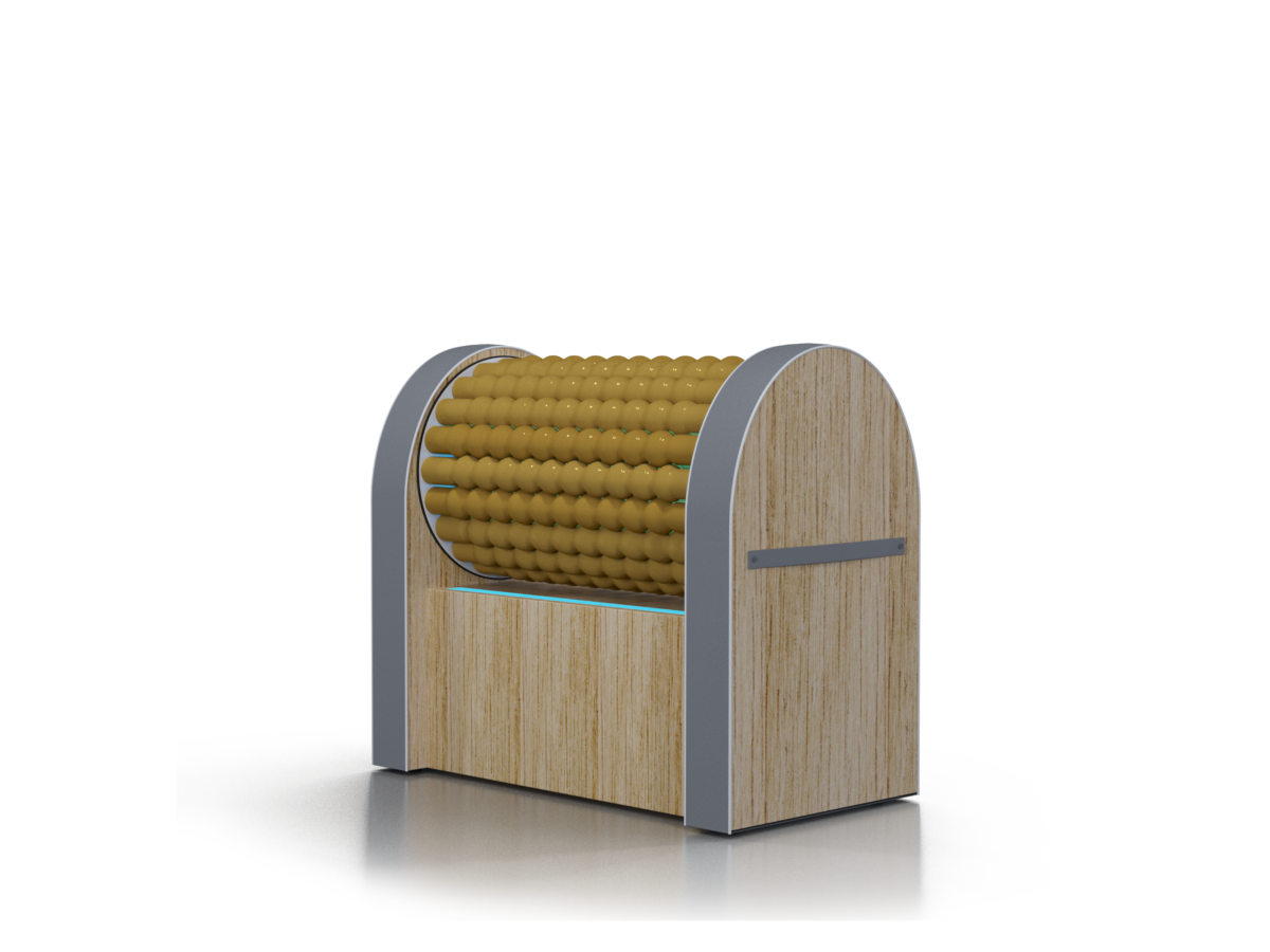 RollStar Mini S in legno e grigio, vista prospettica