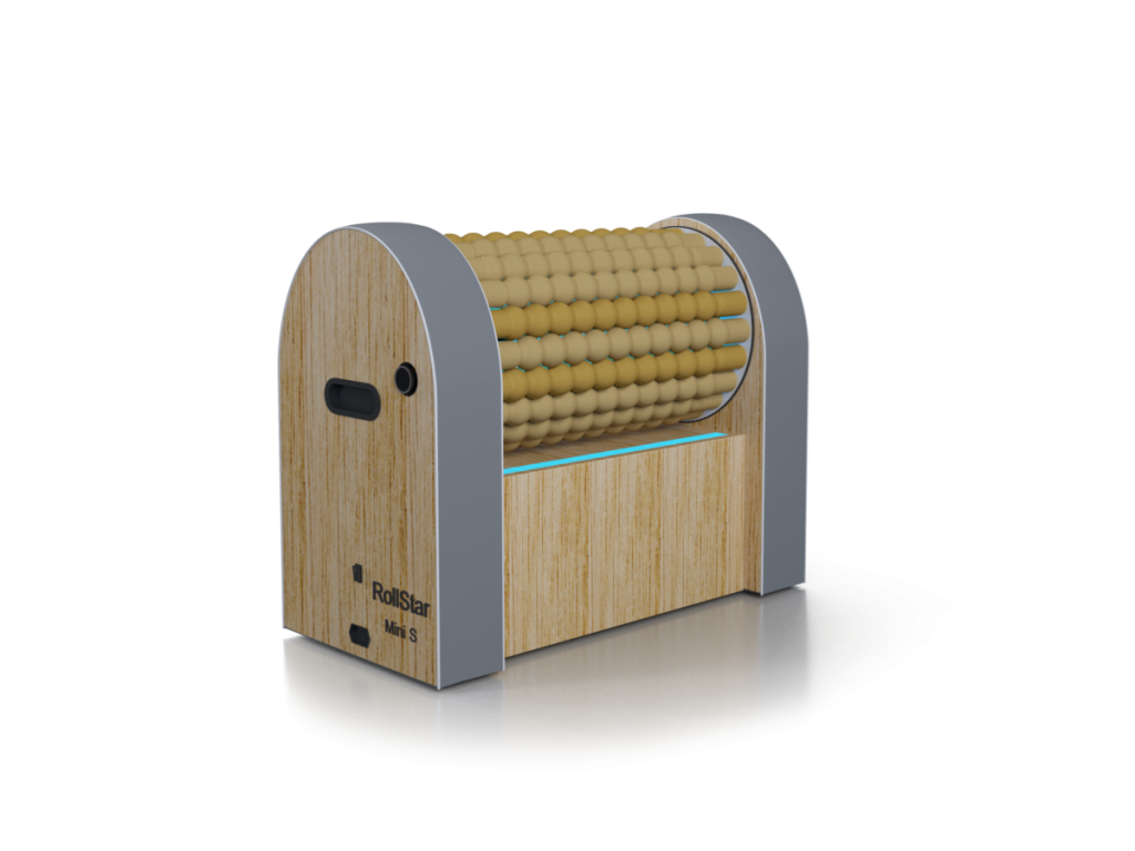 RollStar Mini S in legno e grigio, vista laterale