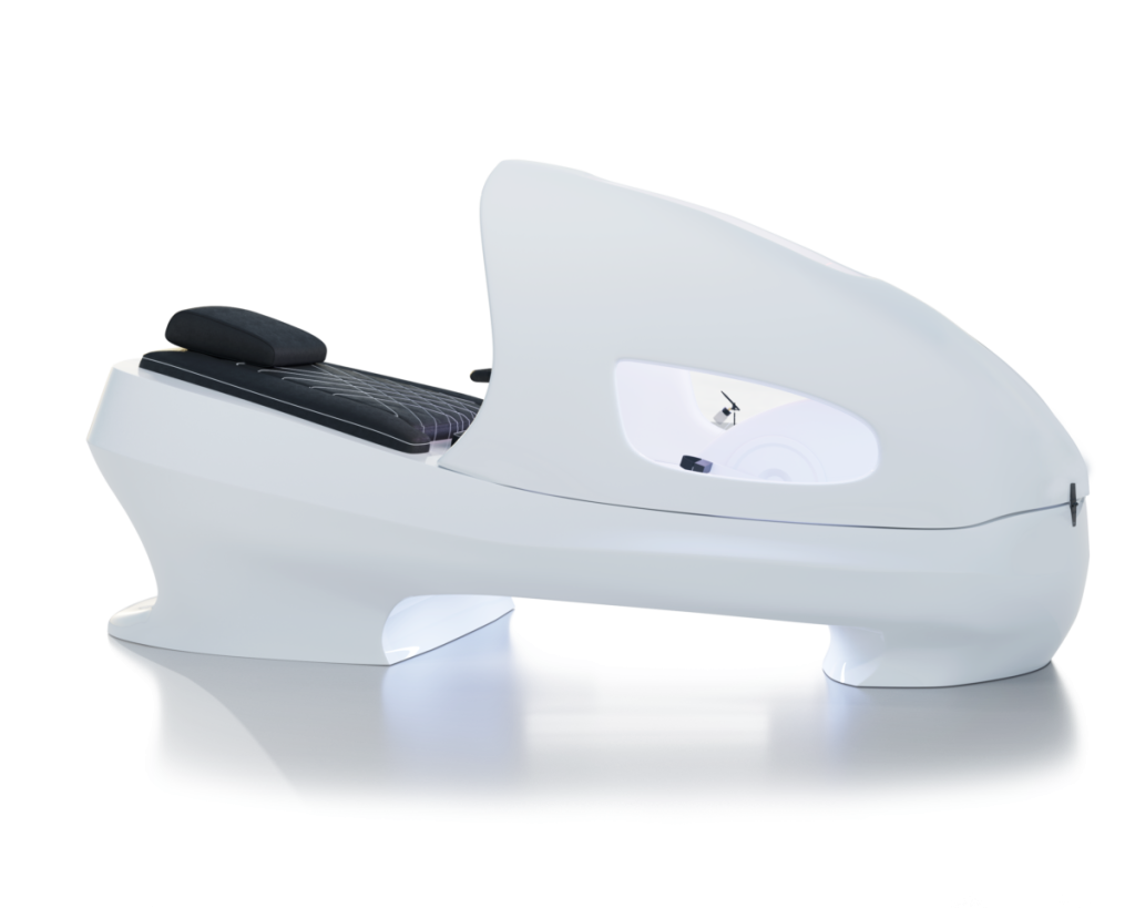 Cyclette InfraStar S bianca chiusa, vista laterale