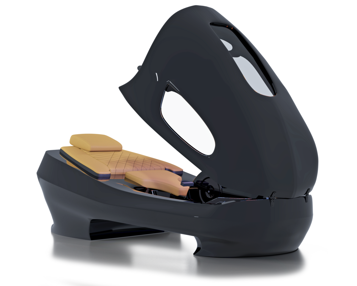 Cyclette InfraStar S nera aperta con seduta beige