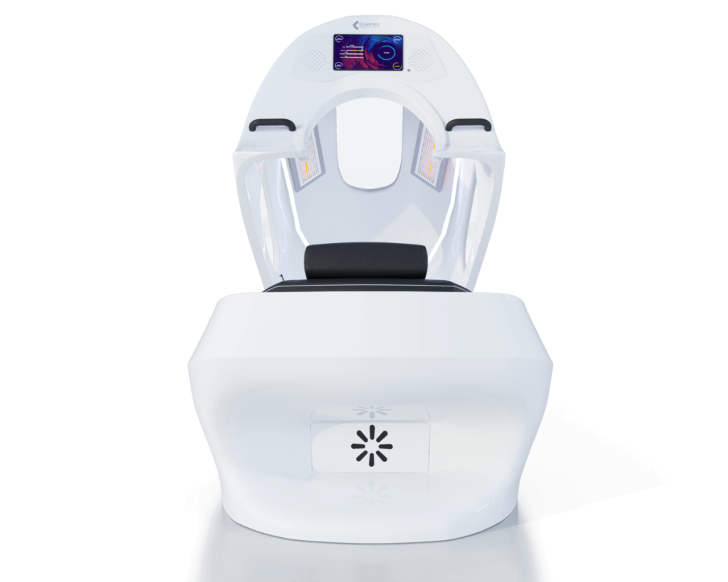 Cyclette InfraStar S bianca aperta, vista frontale
