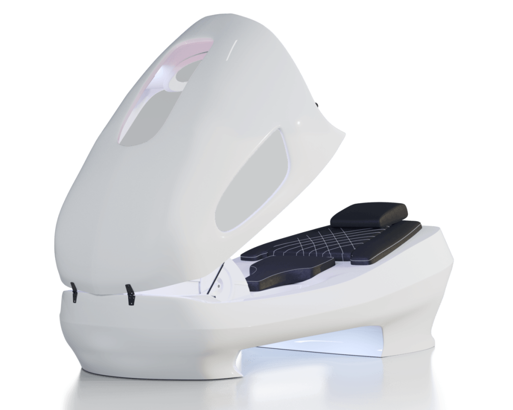 Cyclette InfraStar S bianca con capsula aperta