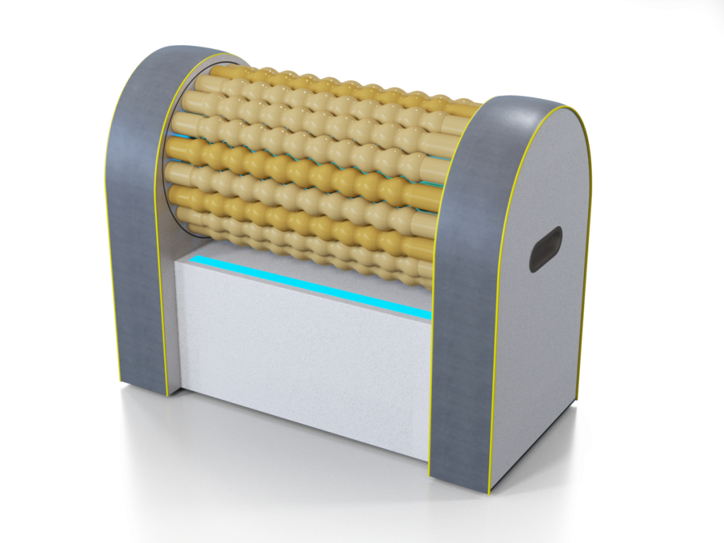 RollStar Mini S bianco e grigio con rullo in legno