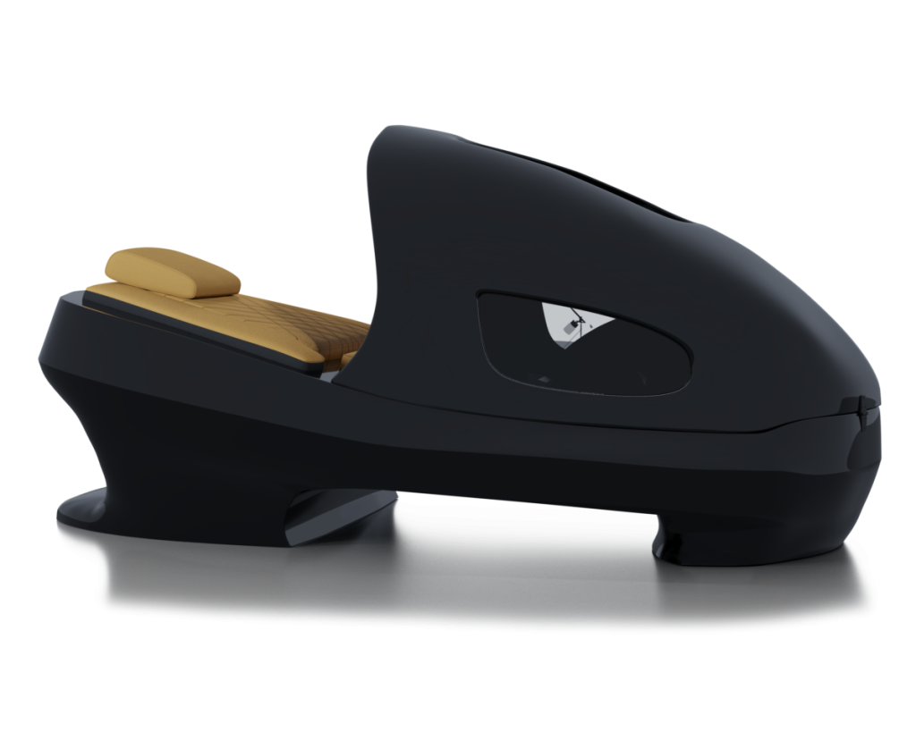 Cyclette InfraStar S nera chiusa, vista laterale