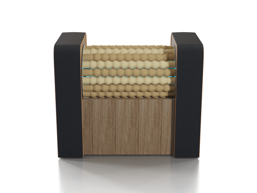 RollStar Mini SQ nero e legno, vista frontale