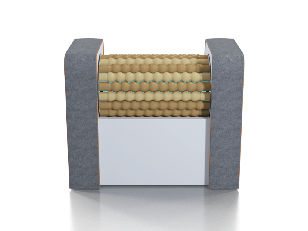 RollStar Mini SQ grigio e bianco con rullo in legno