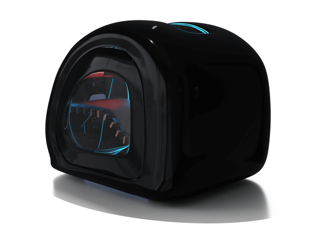 Capsula Revique HaloX nera con luce rossa interna