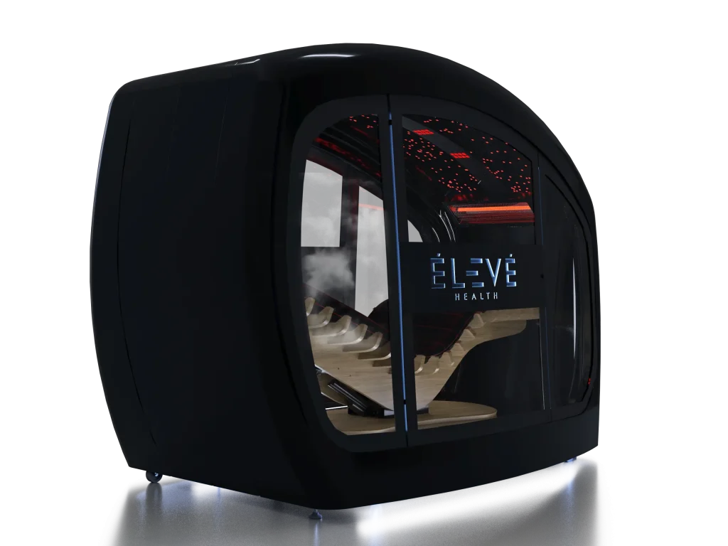 Capsula Revique HaloXL nera con marchio Élevé Health