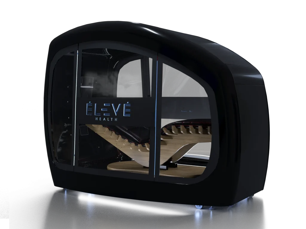 Capsula Revique HaloXL nera con marchio Élevé Health