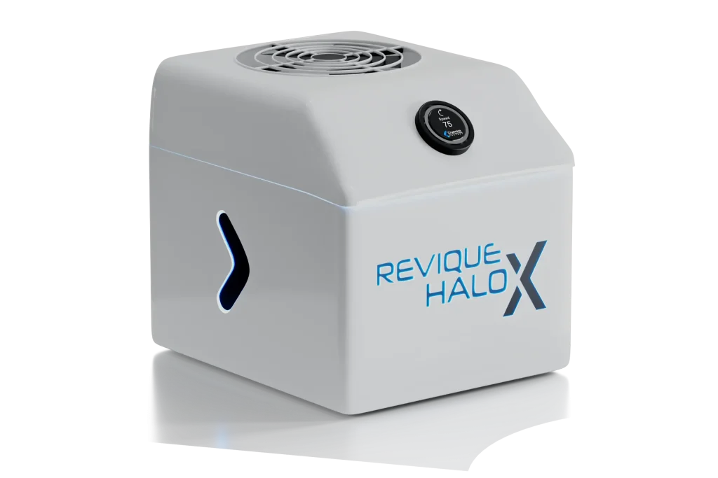 Generatore di sale Caracalla HaloX bianco con logo Revique HaloX
