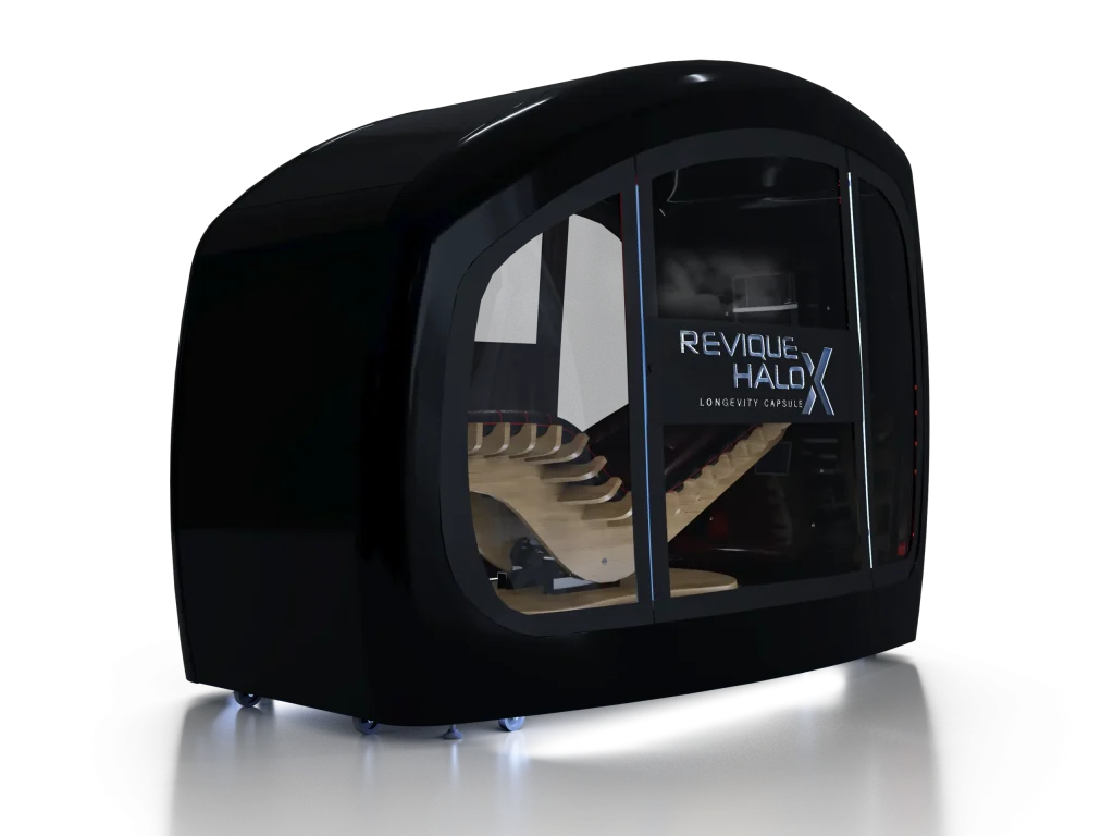 Capsula Revique HaloXL nera, vista prospettica