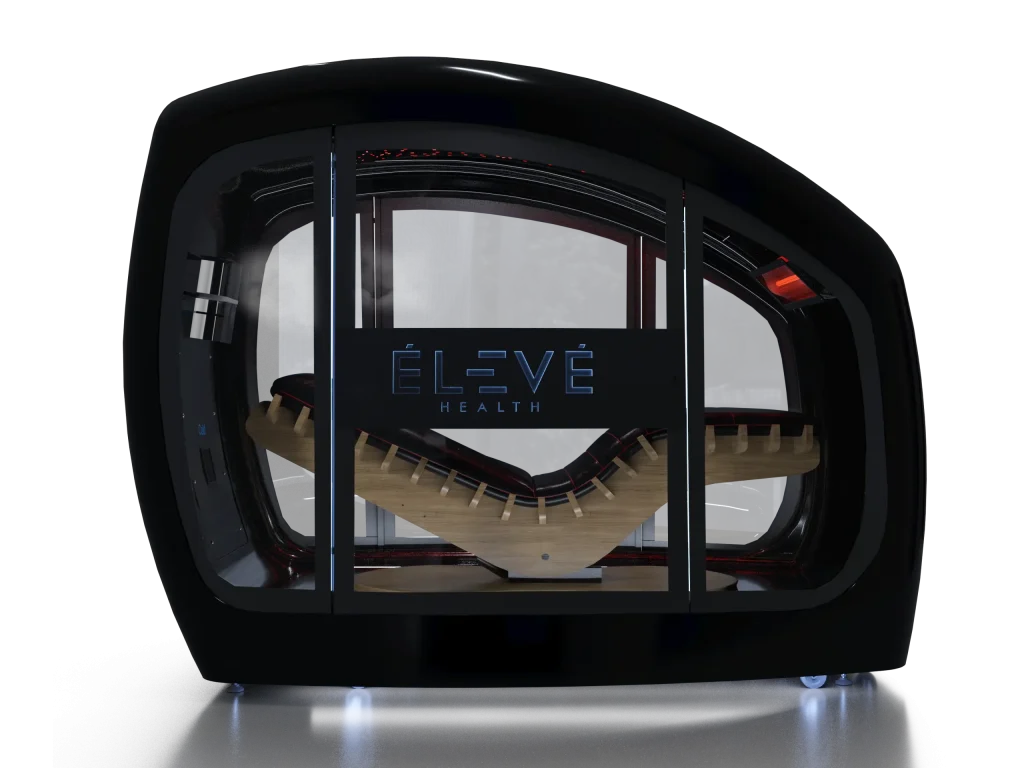 Capsula Revique HaloXL nera con marchio Élevé Health