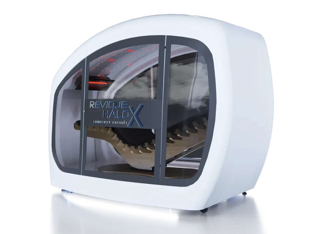 Capsula Revique HaloXL bianca con lettino in legno