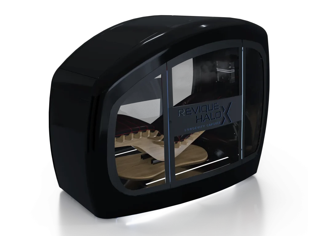Capsula Revique HaloXL nera, vista prospettica