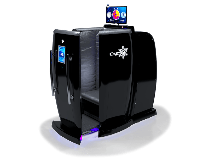 Camera crioterapica CryoStar con monitor superiore, vista frontale